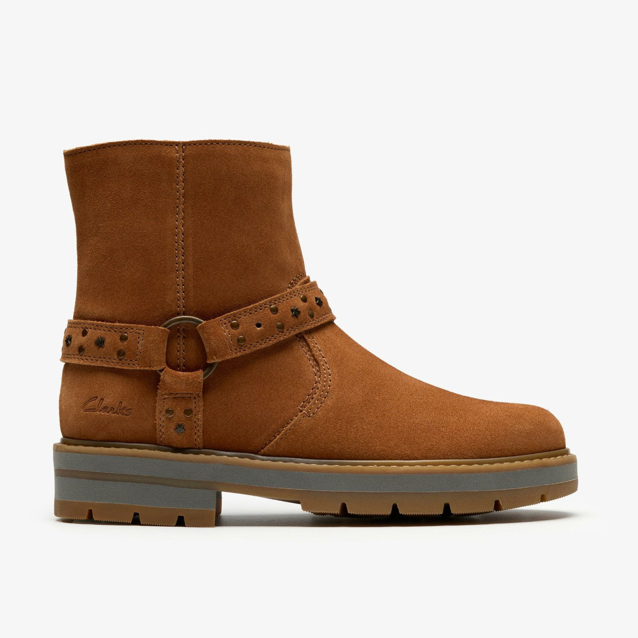 Prague Shine Kid Tan Suede Clarks Kids
