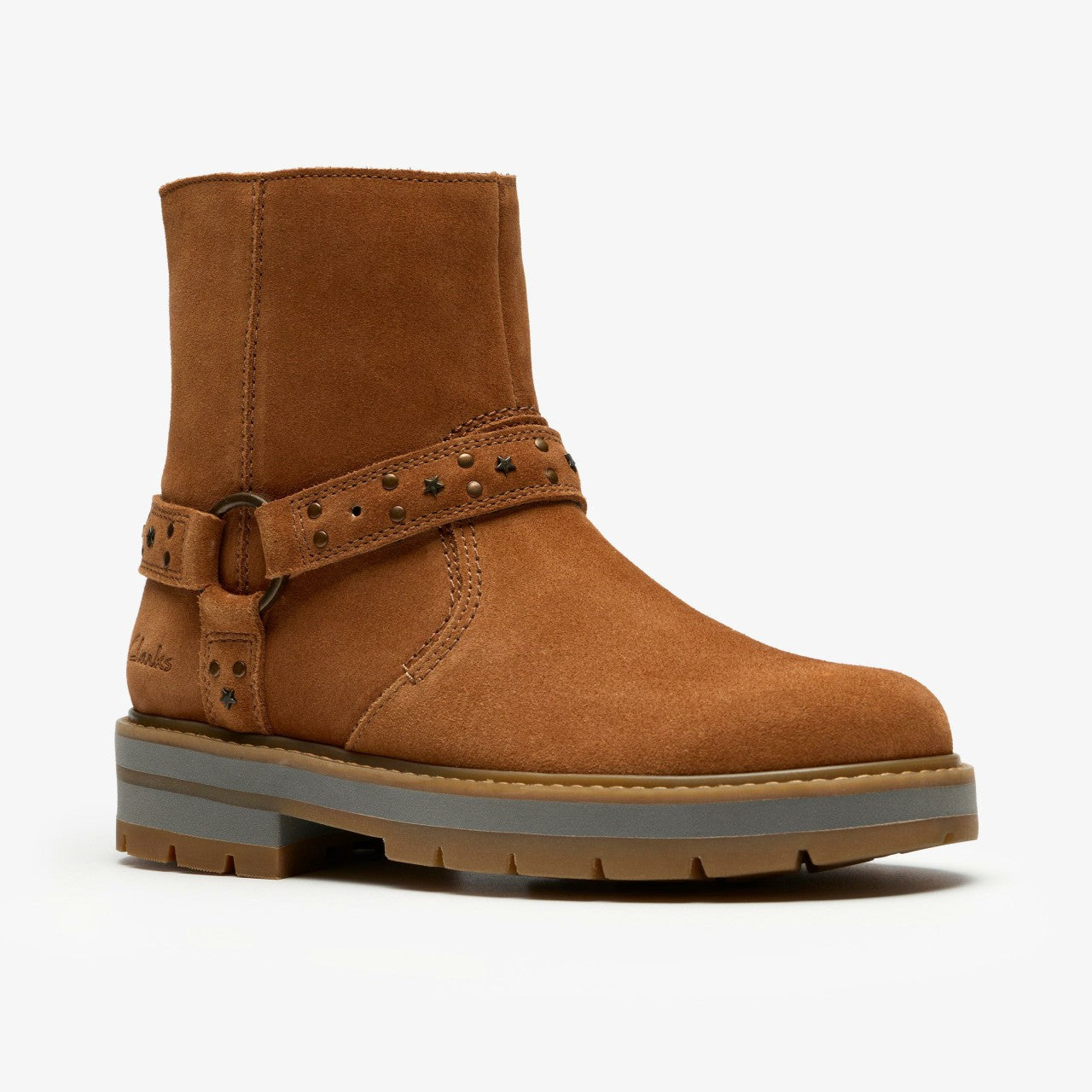 Prague Shine Kid Tan Suede Clarks Kids