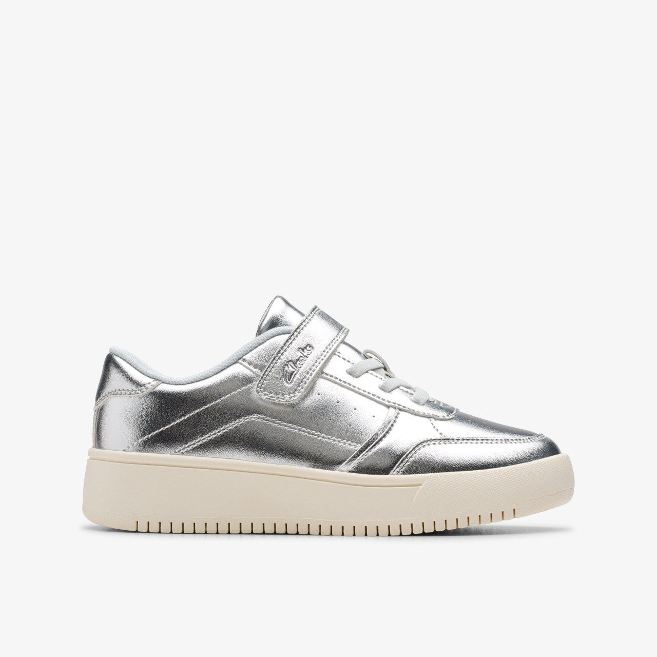 Barley Step Kid Silver Metallic Clarks Kids
