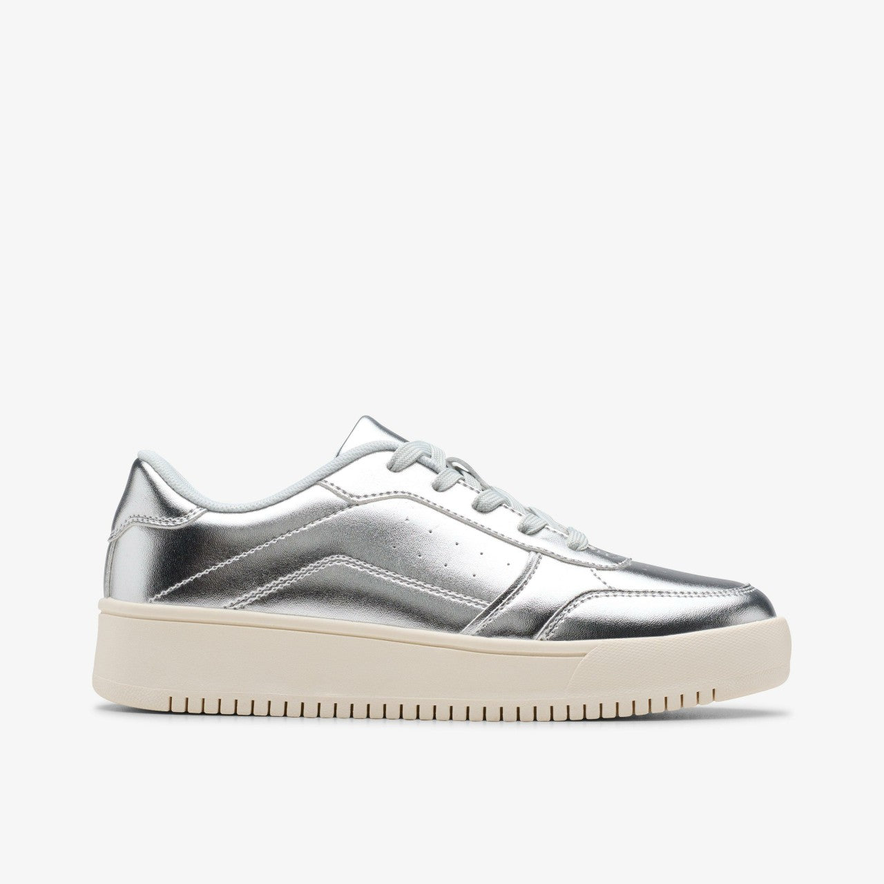 Barley Step Youth Silver Metallic Clarks Kids