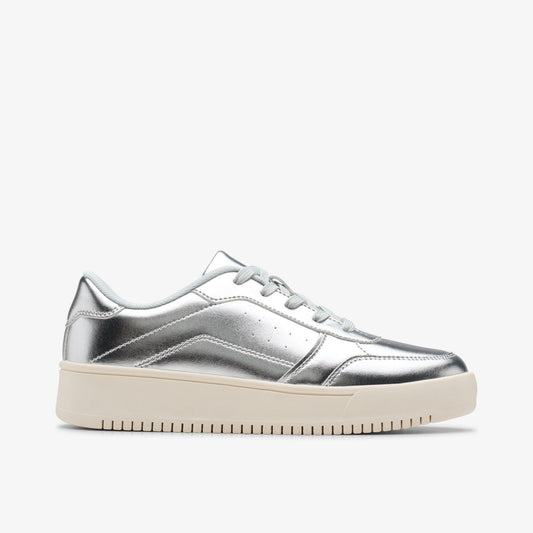 Barley Step Youth Silver Metallic Clarks Kids