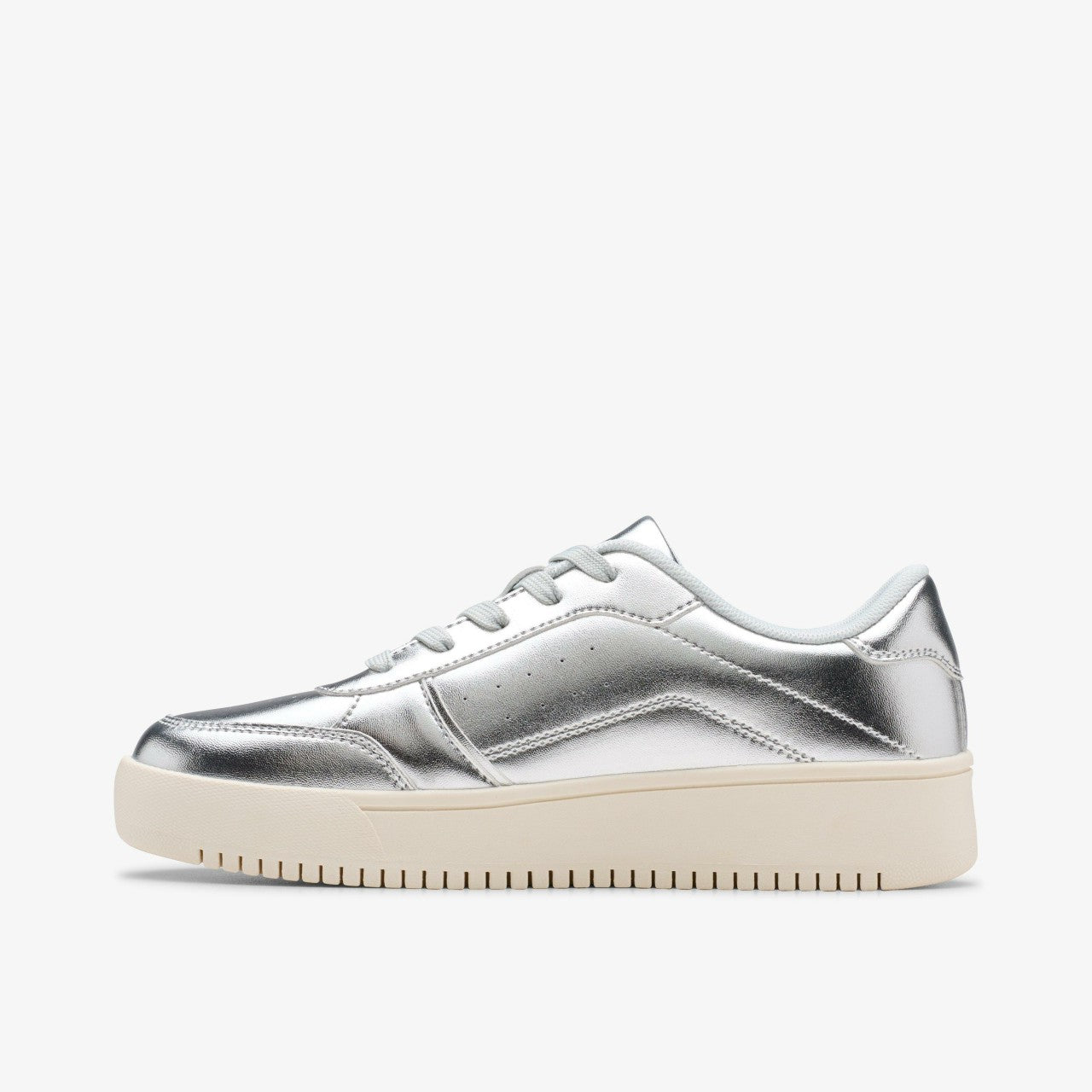 Barley Step Youth Silver Metallic Clarks Kids