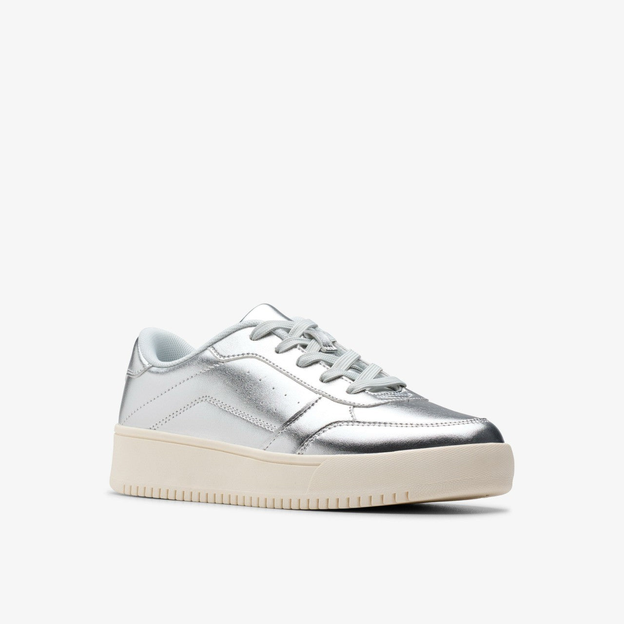 Barley Step Youth Silver Metallic Clarks Kids