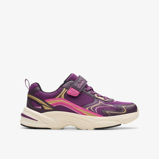 Crafton Move Kid Purple Combination Clarks Kids