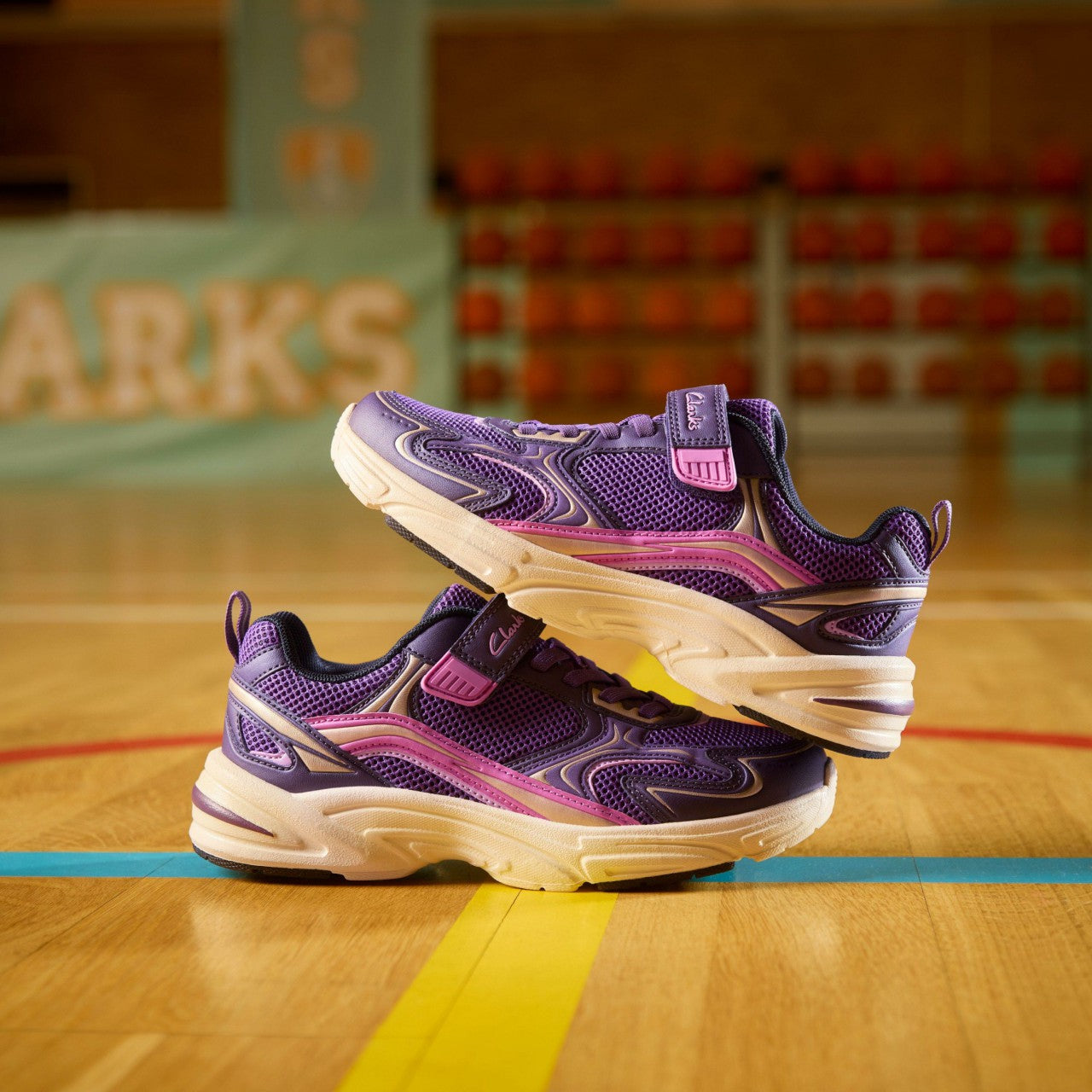 Crafton Move Kid Purple Combination Clarks Kids