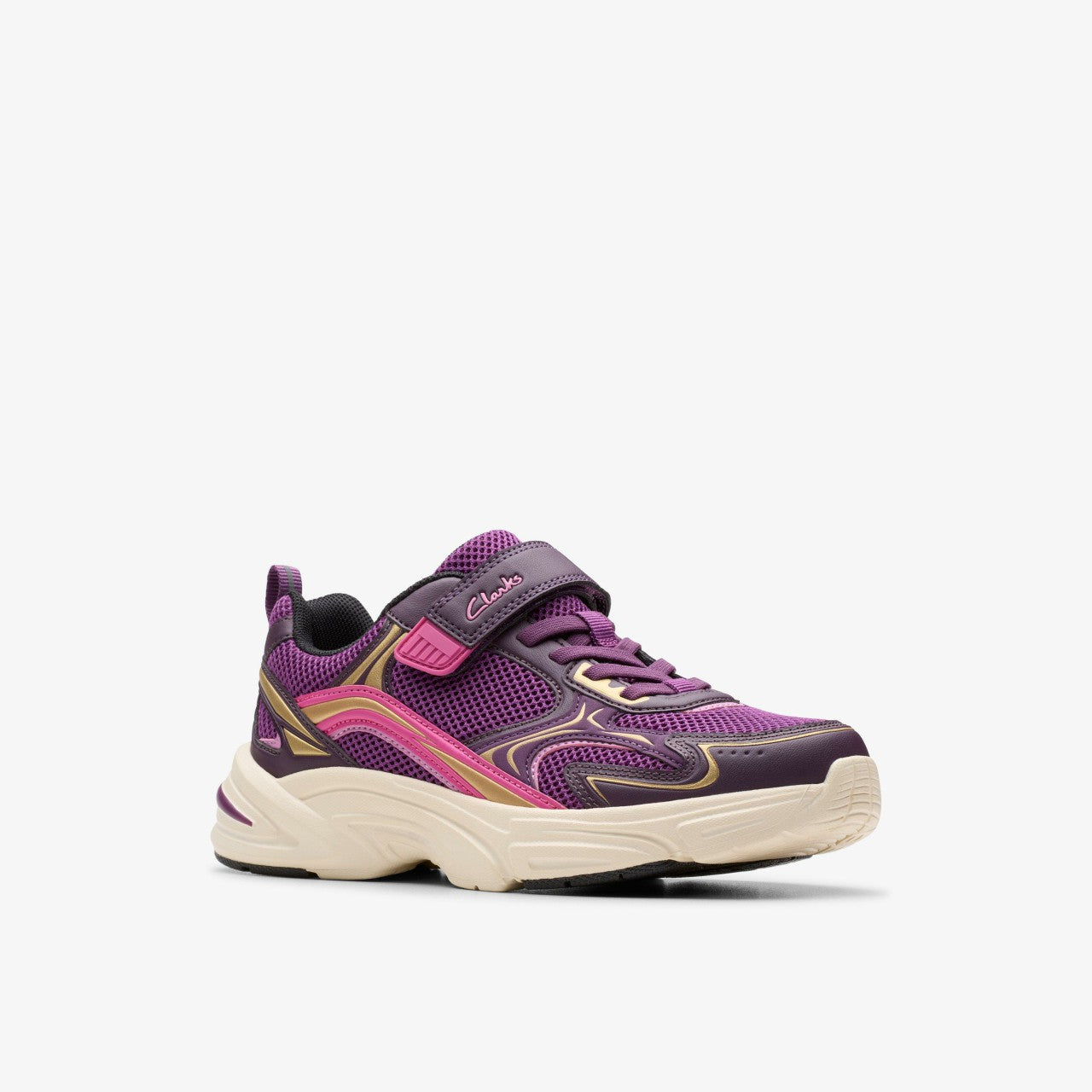 Crafton Move Kid Purple Combination Clarks Kids