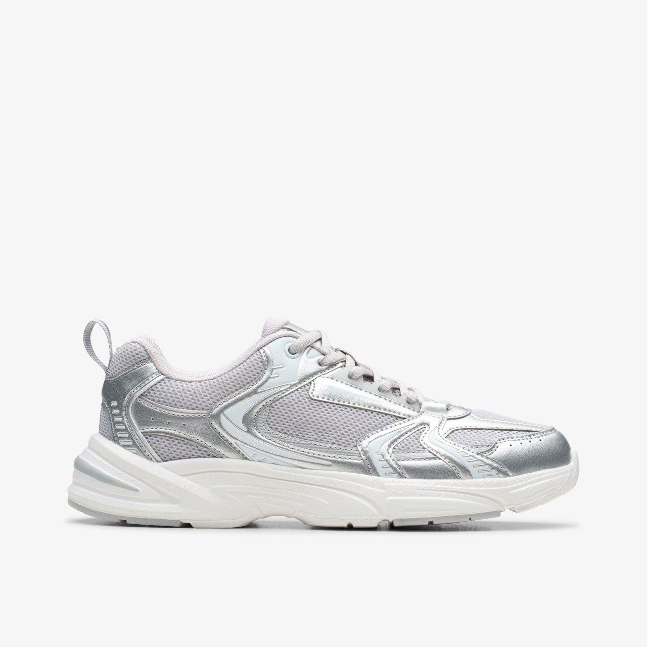 Crafton Move Youth Silver Metallic Clarks Kids