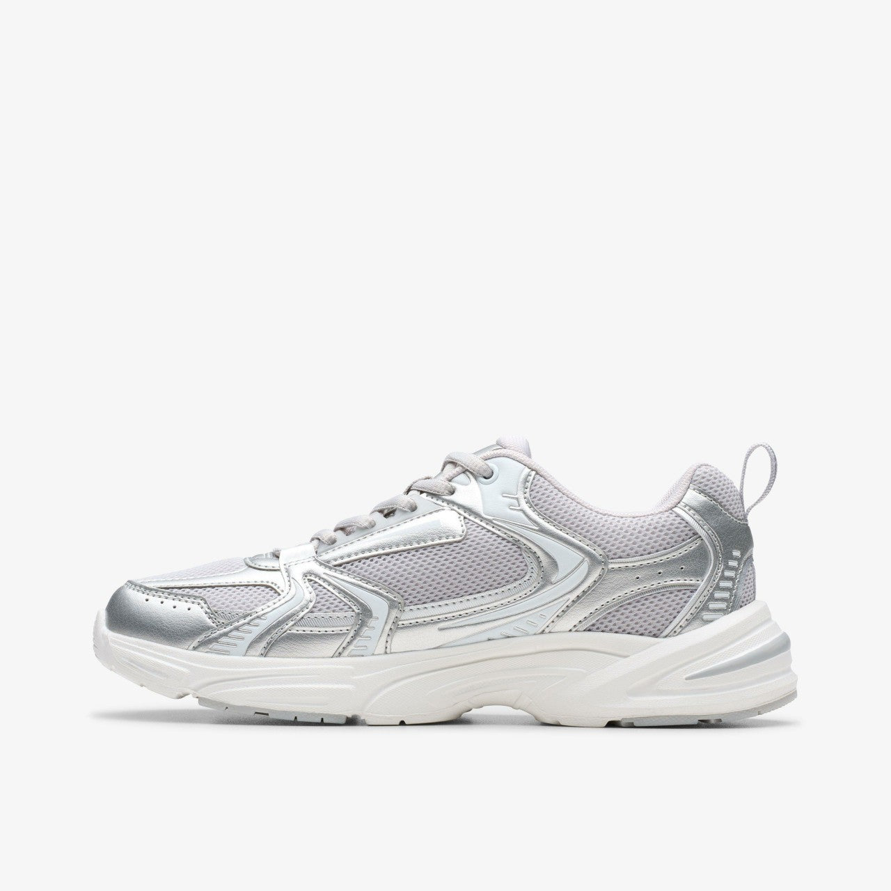 Crafton Move Youth Silver Metallic Clarks Kids