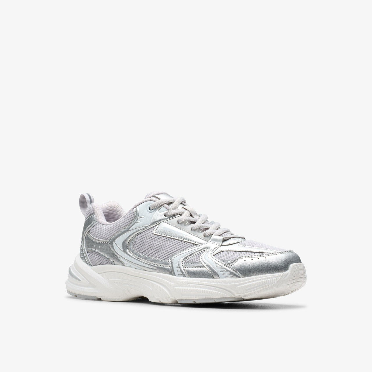 Crafton Move Youth Silver Metallic Clarks Kids