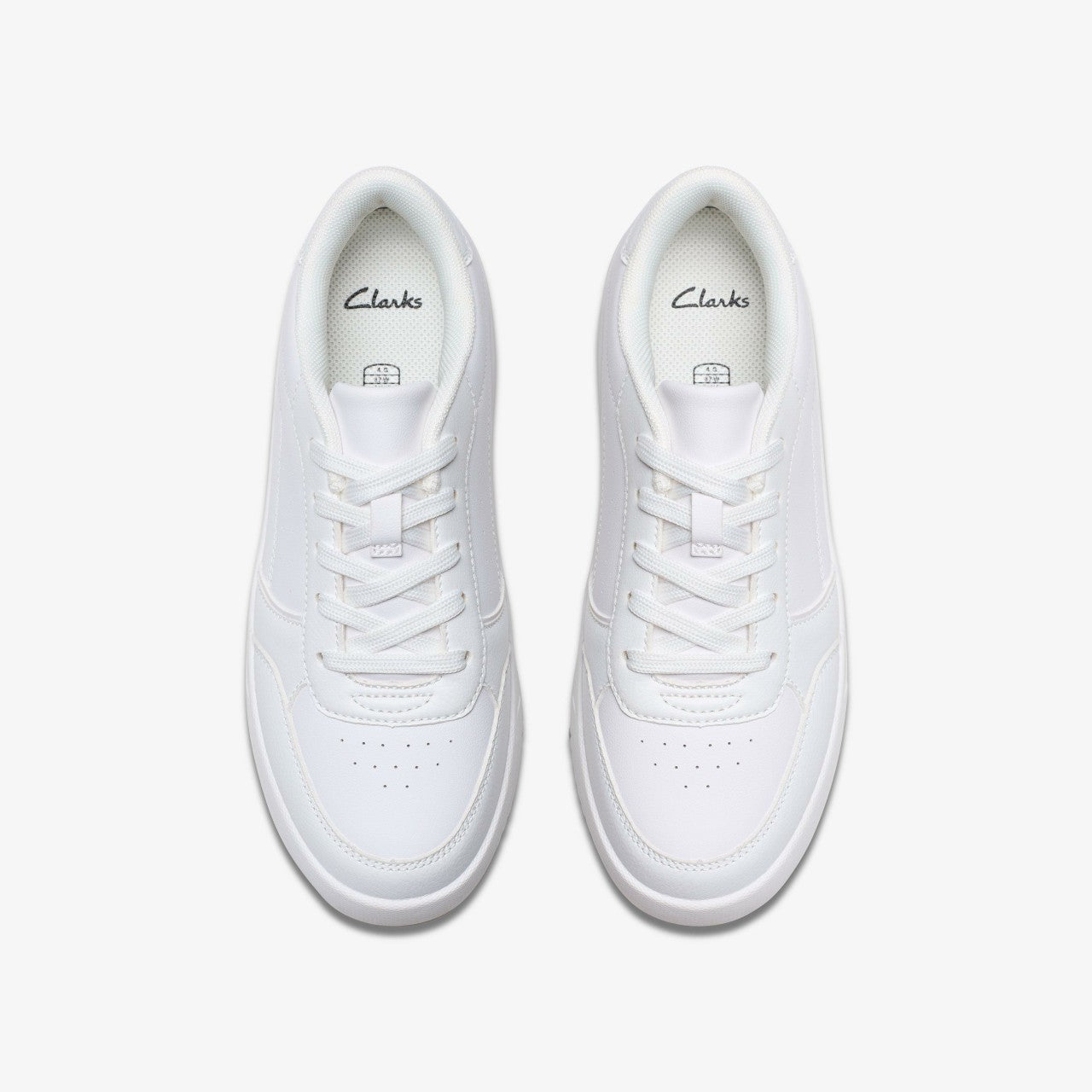 Barley Step Youth White/White Clarks Kids