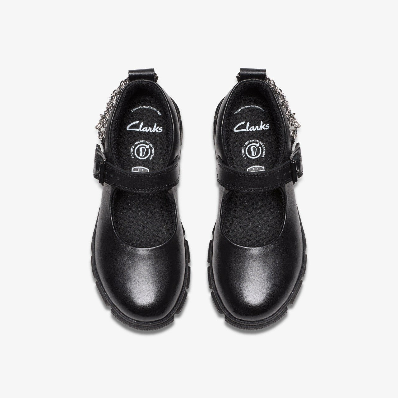 Evyn Pure Kid Black Leather Clarks Kids