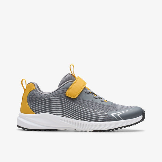 Deyes Dash Youth Grey Synthetic Clarks Kids