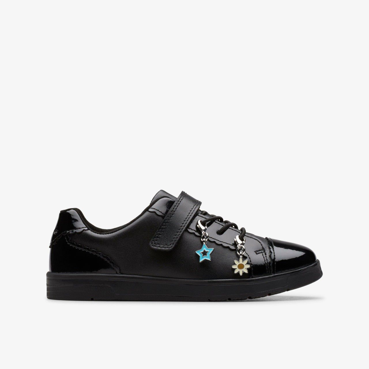 Disco Charm Kid Black Leather Clarks Kids