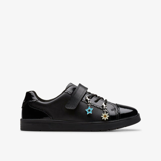 Disco Charm Kid Black Leather Clarks Kids