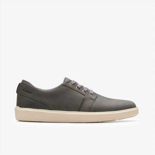Brodin Seam Dark Grey Leather Clarks Men