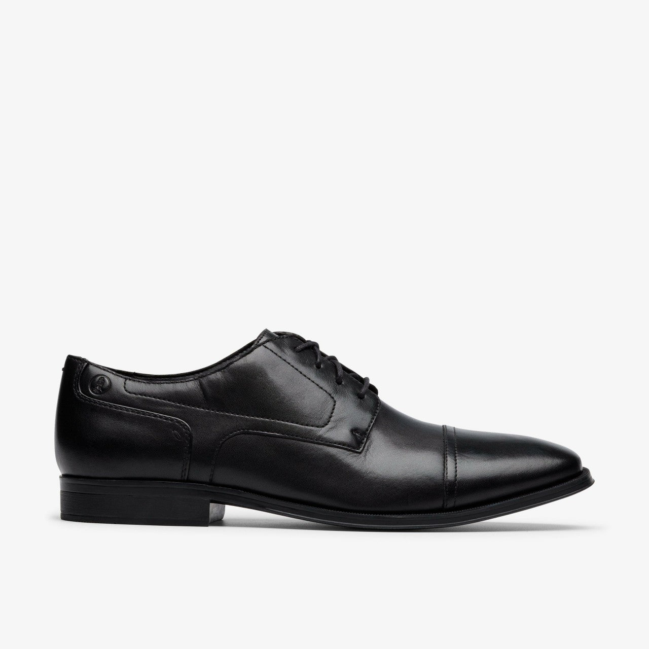 Paulton Cap Black Leather Clarks Men