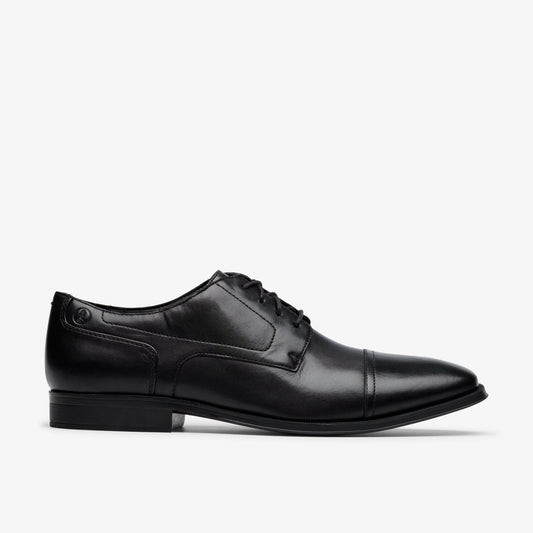 Paulton Cap Black Leather Clarks Men