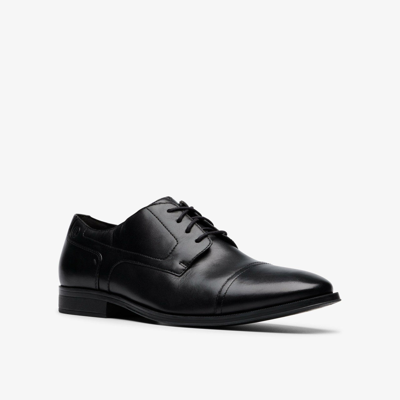 Paulton Cap Black Leather Clarks Men