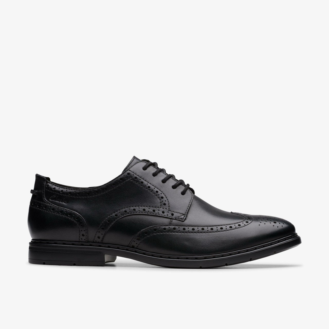 Banbury Tip Black Leather Clarks Men