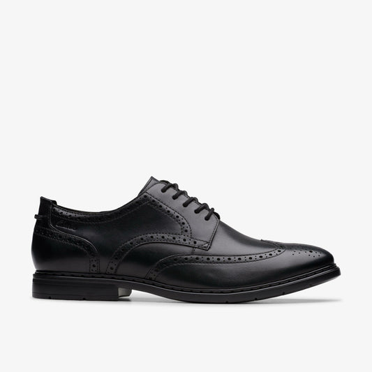 Banbury Tip Black Leather Clarks Men