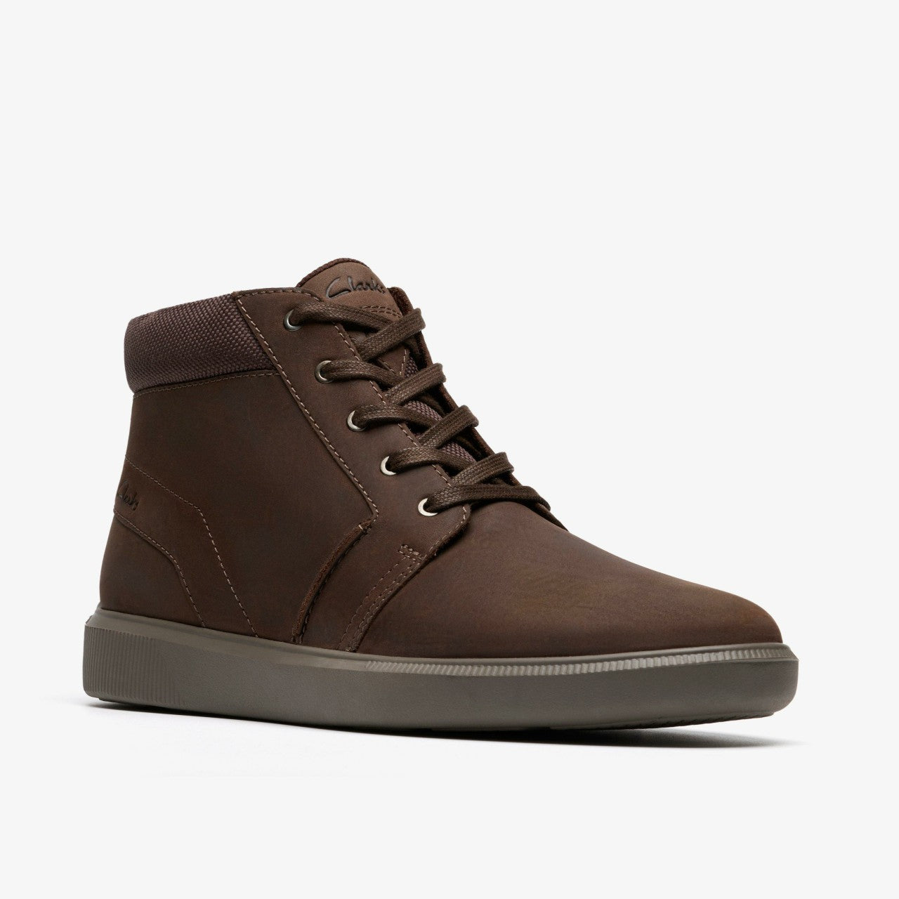 Brodin Mid Dark Brown Leather Clarks Men