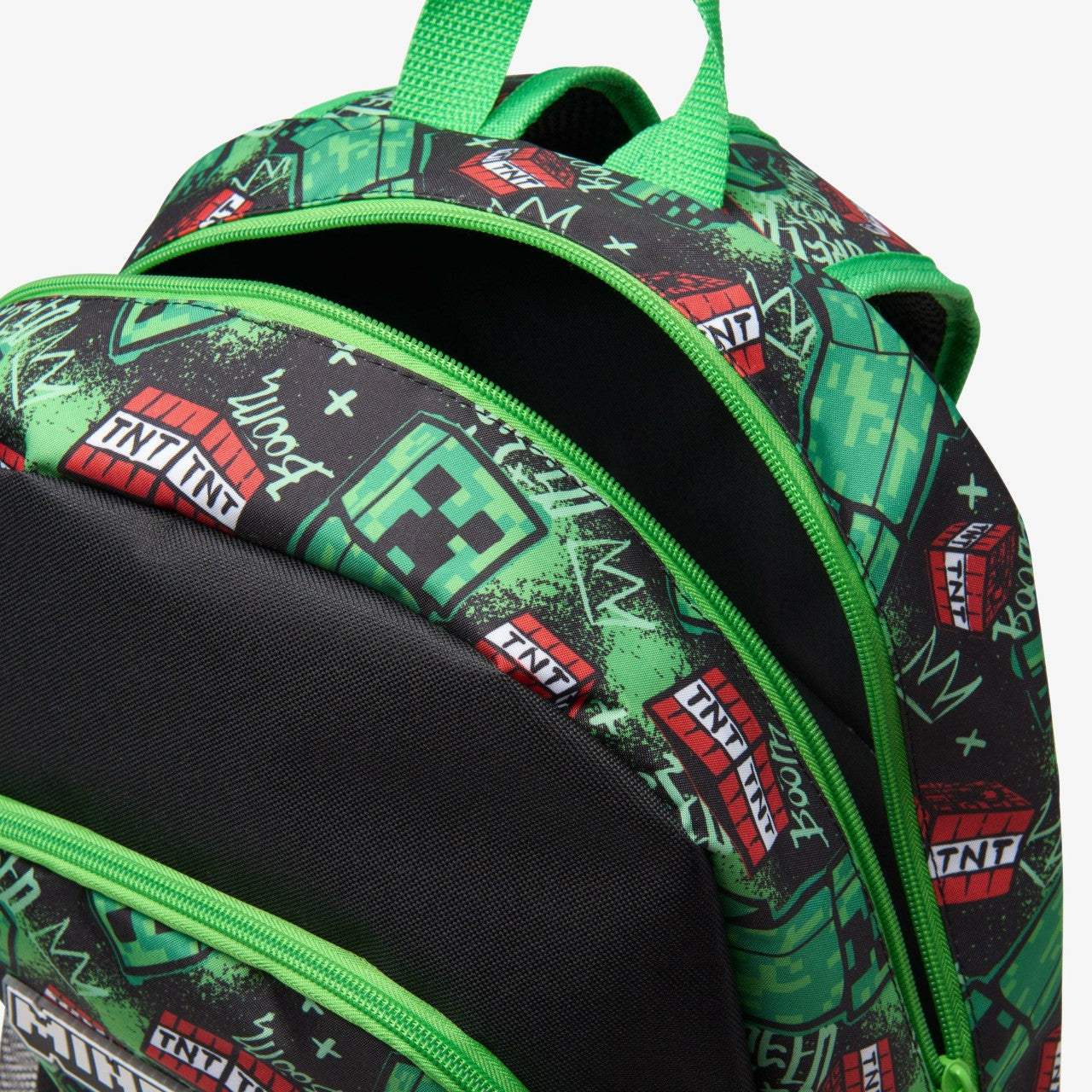 Minecraft Large Backpack Black/Green Clarks Kids