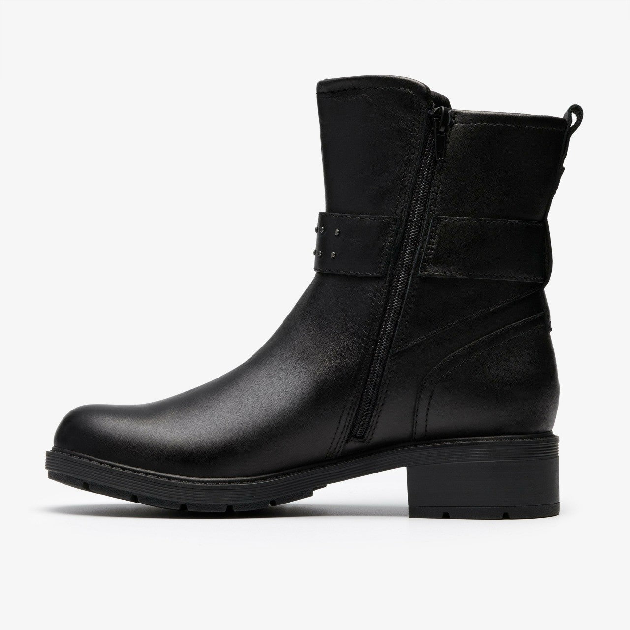 Hearth Buckle Black Leather Clarks Women