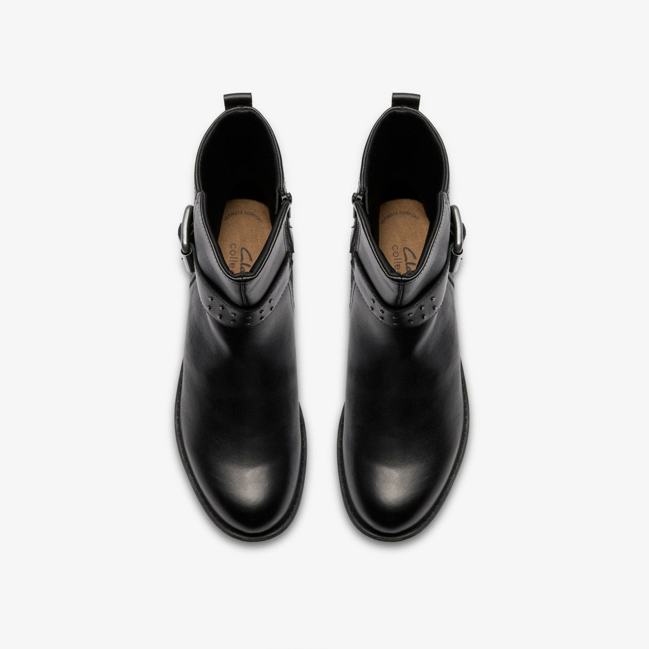 Hearth Buckle Black Leather Clarks Women