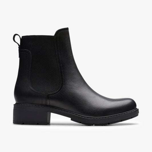 Hearth Top Black Leather Clarks Women