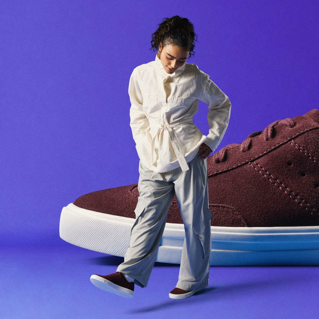 Makea Court Burgundy Suede Clarks Women