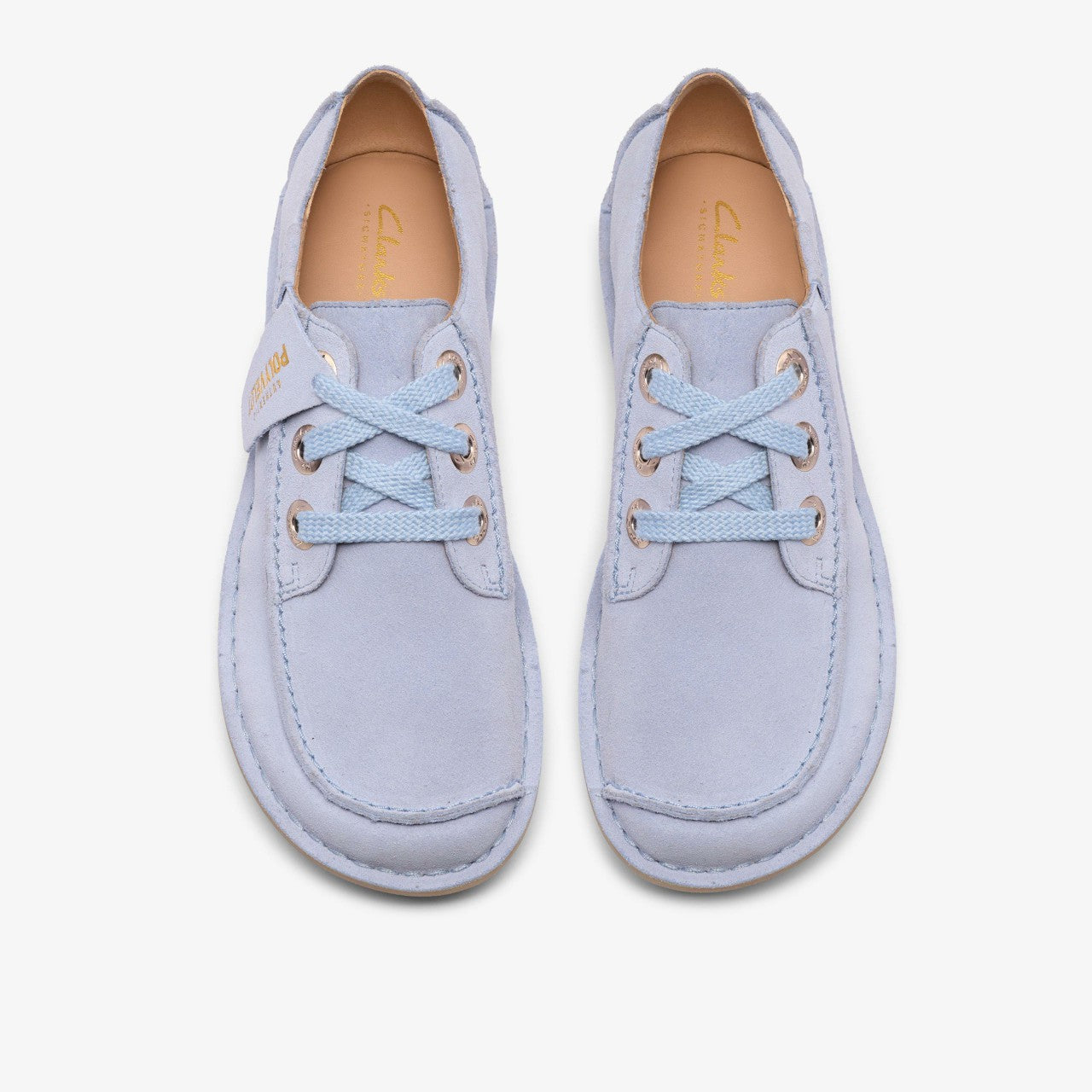 Funny Dream Light Blue Suede Clarks Women
