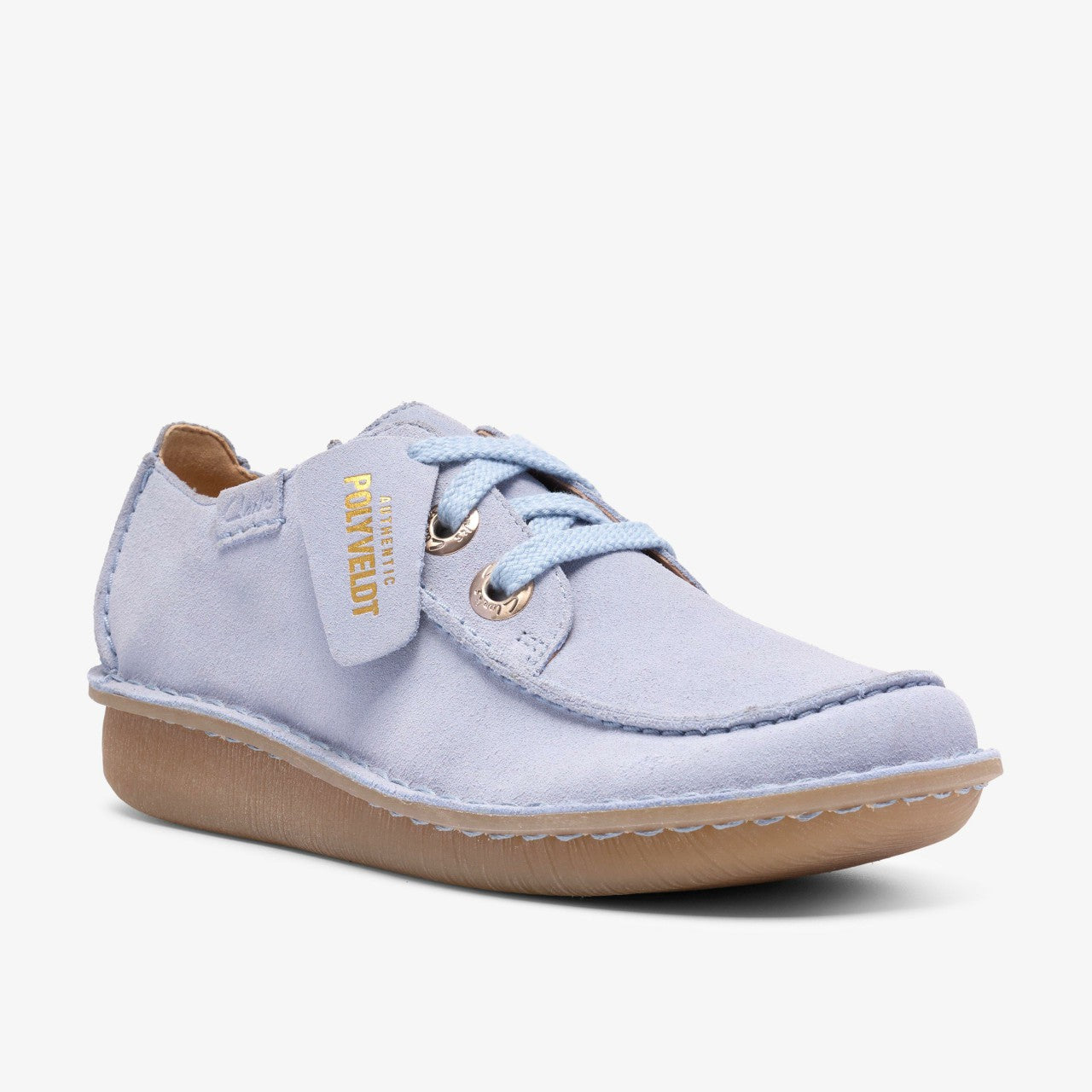 Funny Dream Light Blue Suede Clarks Women