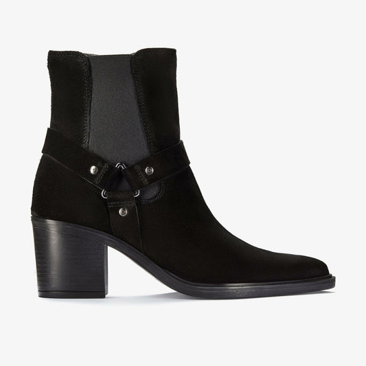 Jesse Buckle Black Suede Clarks Women