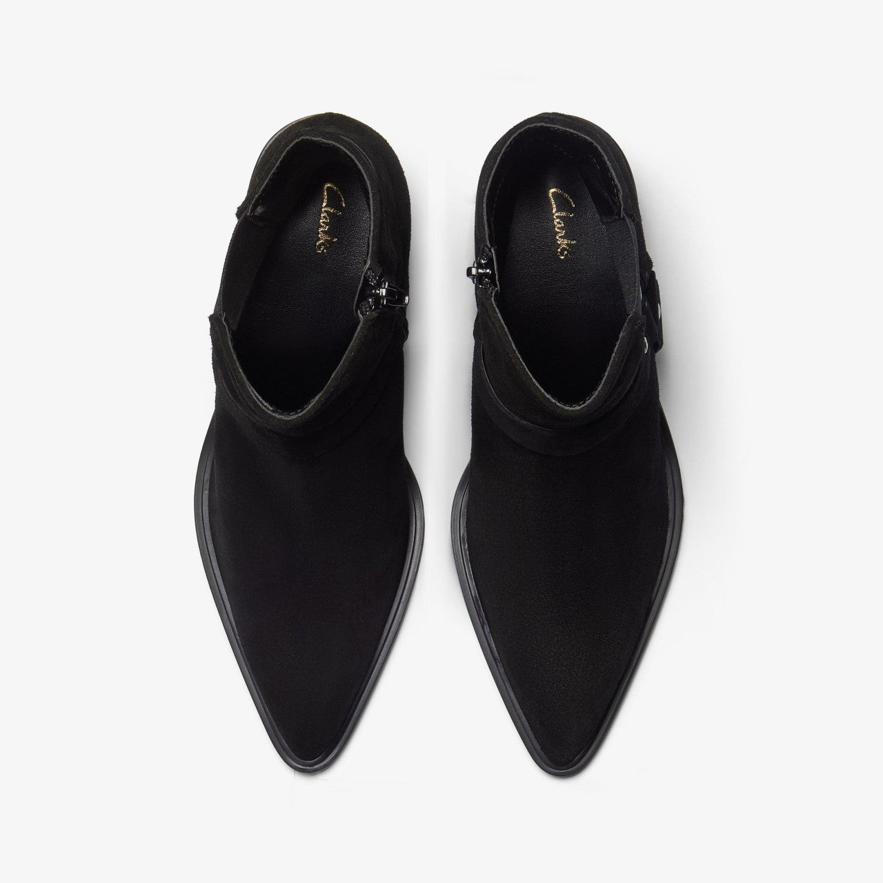 Jesse Buckle Black Suede Clarks Women