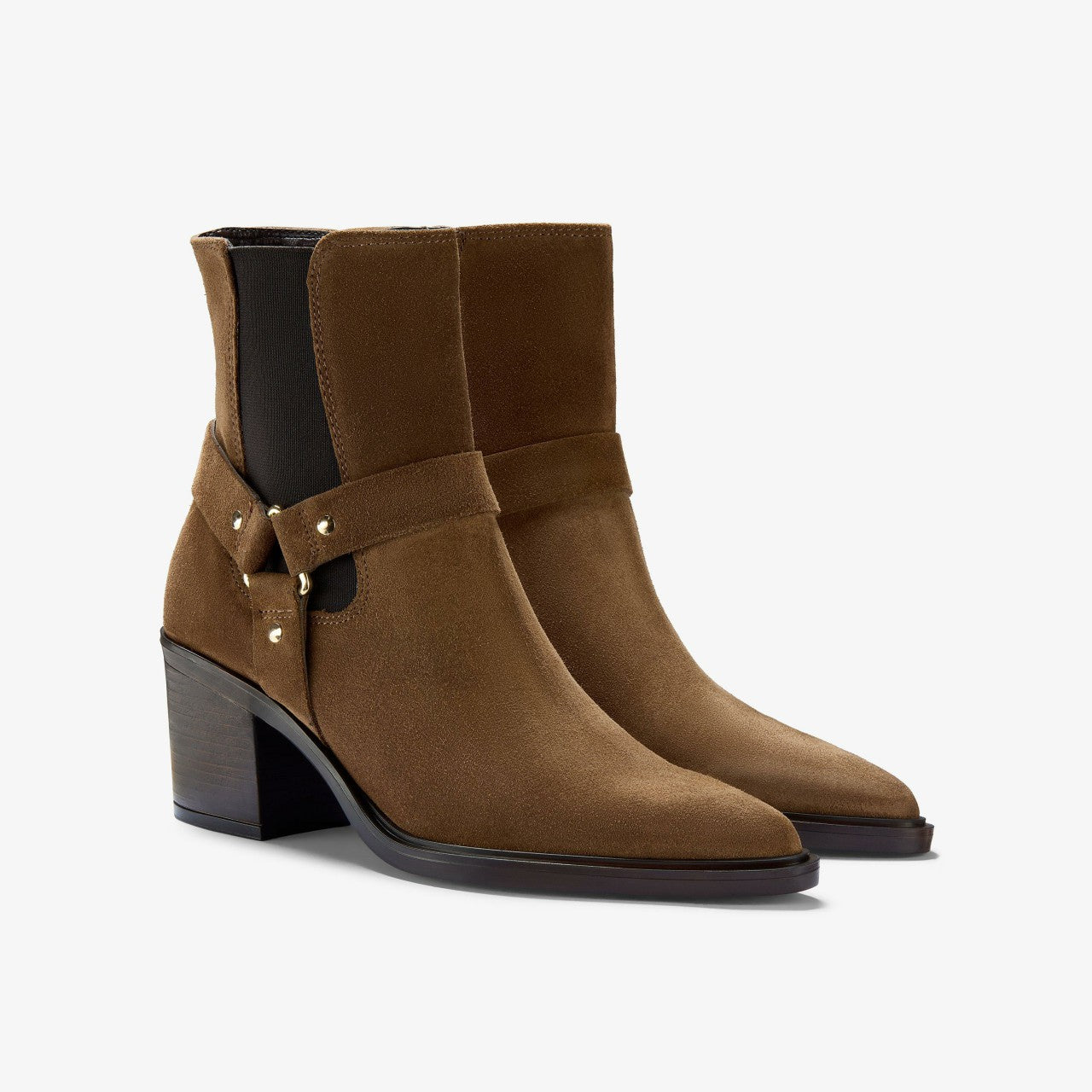 Jesse Buckle Dark Tan Suede Clarks Women