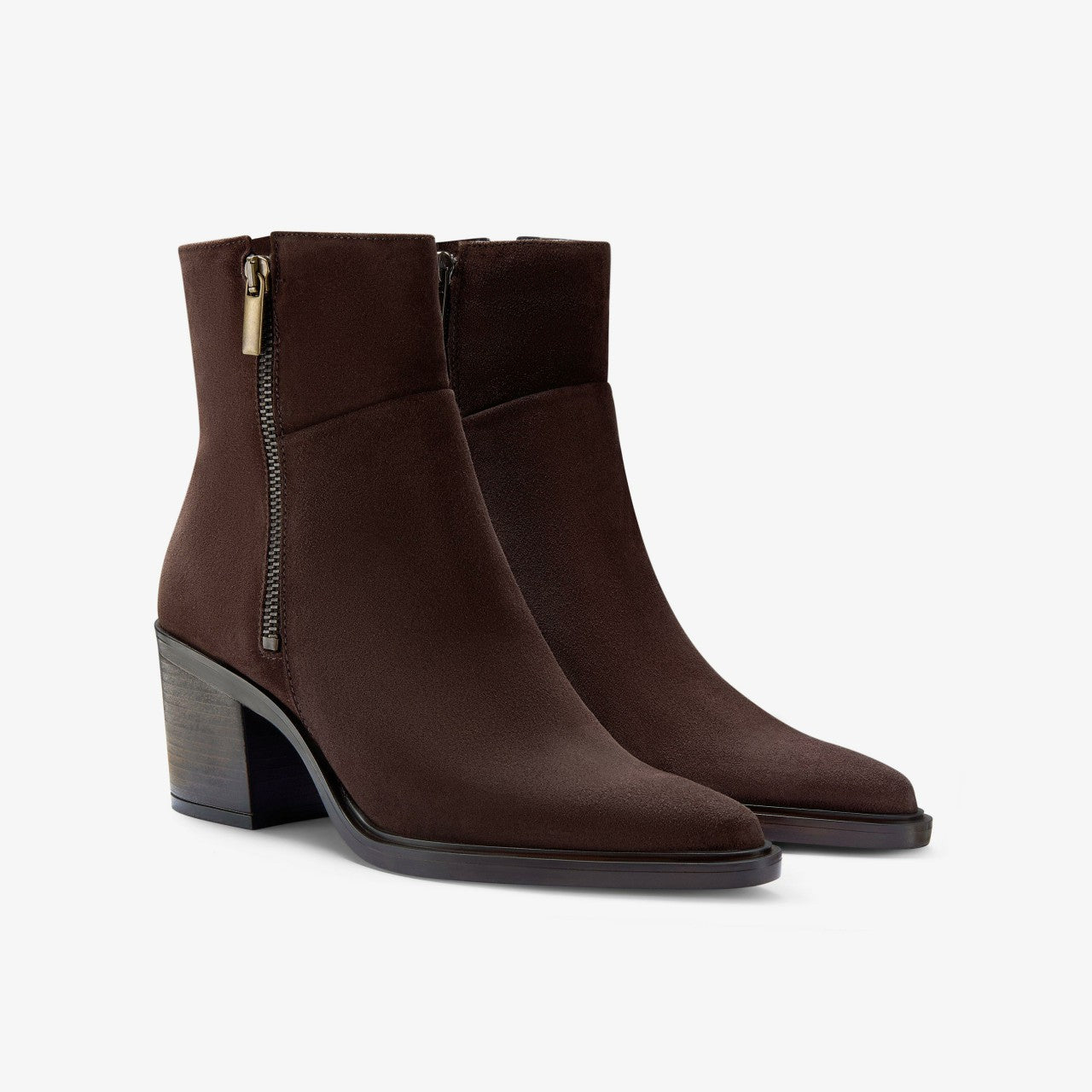 Jesse Zip Dark Brown Suede Clarks Women