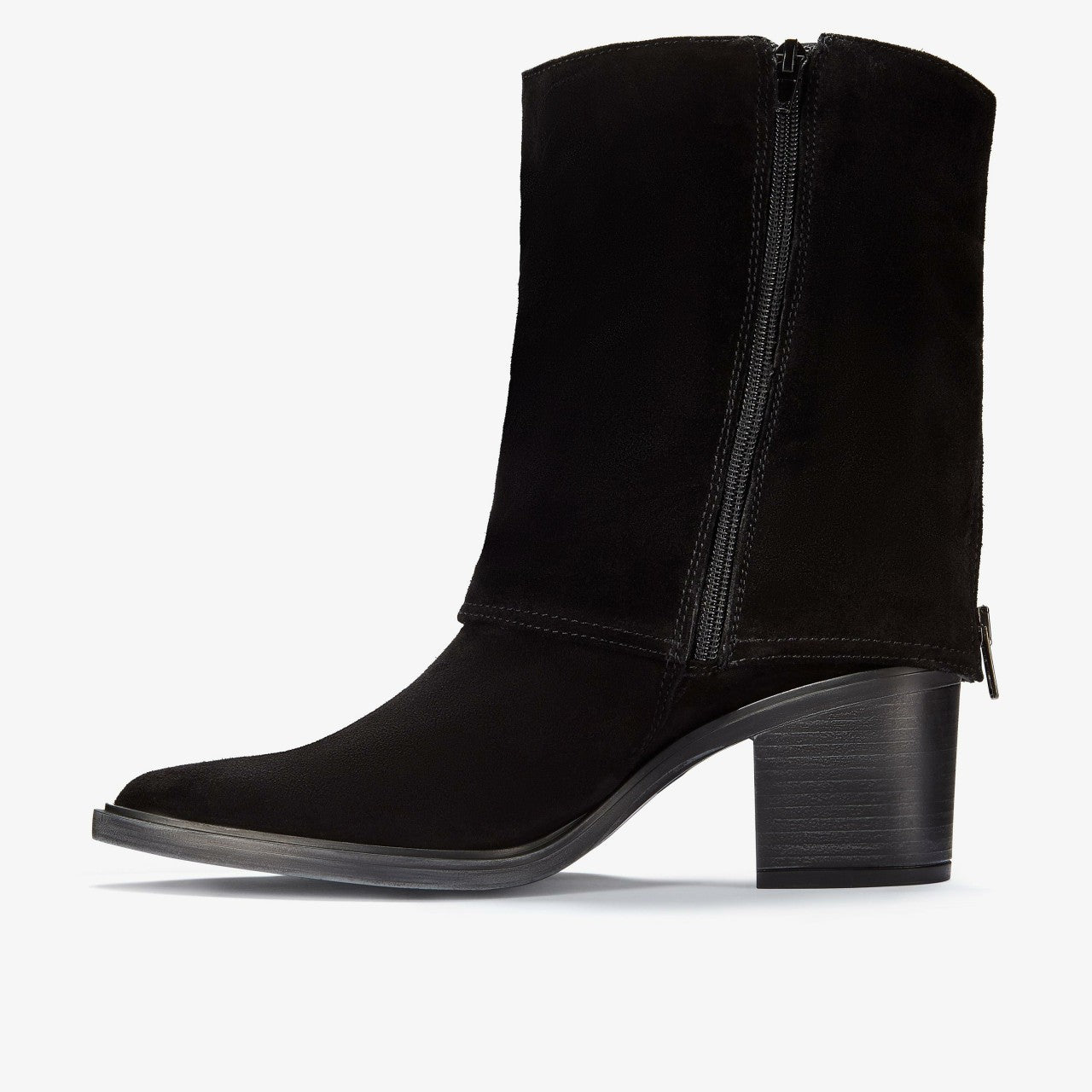 Jesse Mid Black Suede Clarks Women