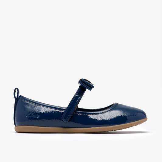 Charm Bow Kid Navy Patent Clarks Kids