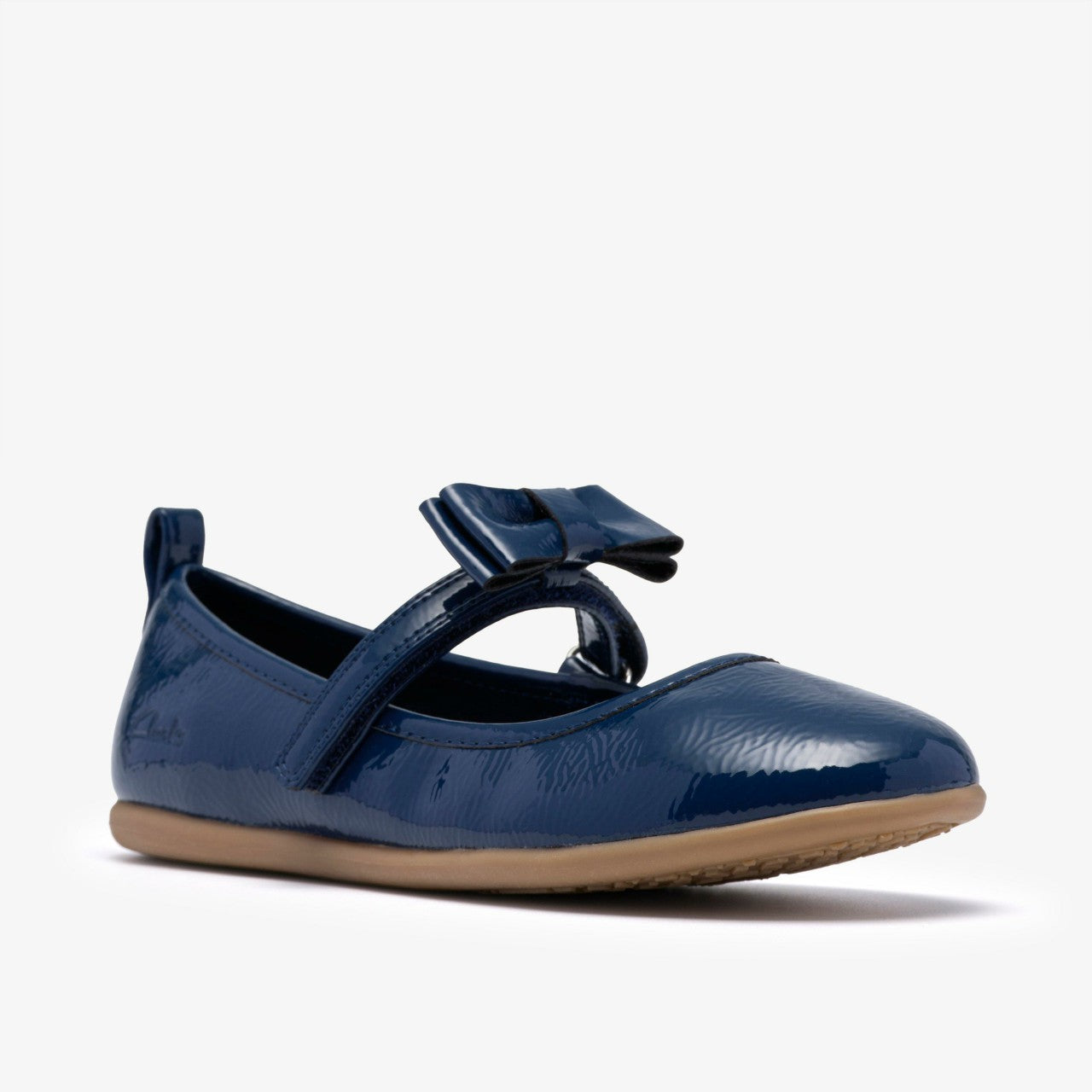 Charm Bow Kid Navy Patent Clarks Kids
