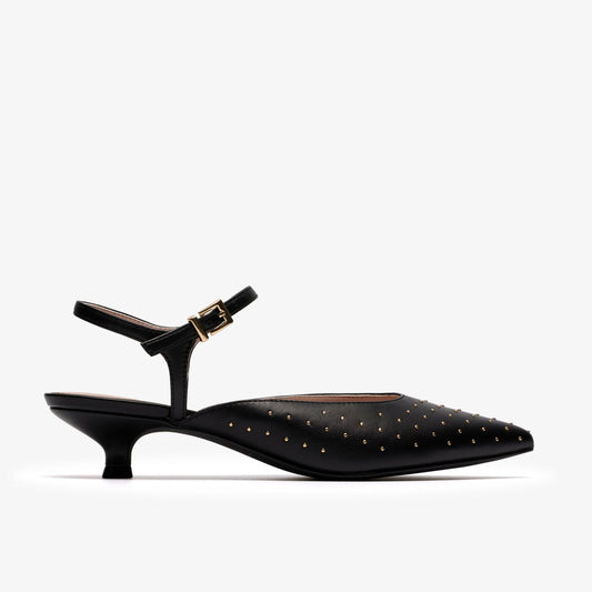 Pisa Stud Black Leather Clarks Women