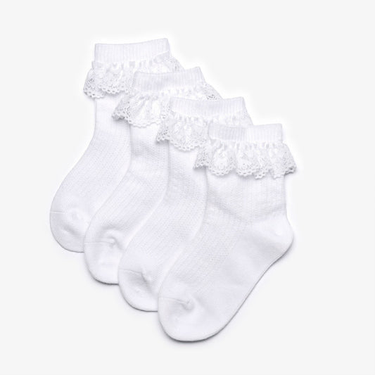 Frilly Socks White 4 Pack 1-2 Years White Clarks Kids