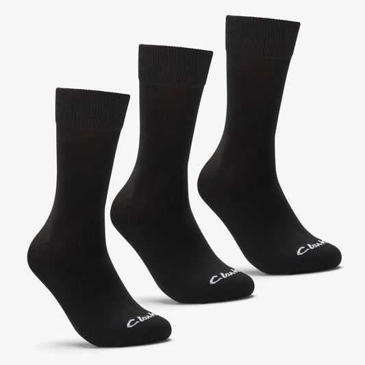 3 Pack Socks Size 6-11 Black Black Clarks Men