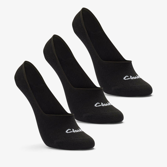 Sock Liners 3 Pack Size 2-8 Black Black Clarks Women