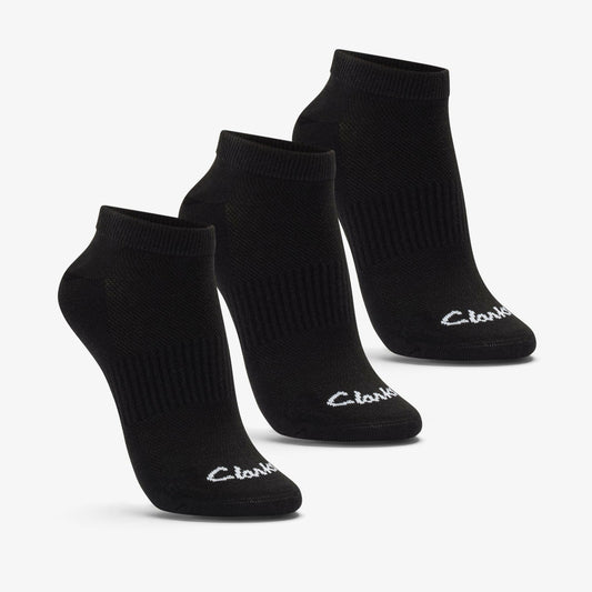 Ankle Socks 3 Pack Size 2-8 Black Black Clarks Women
