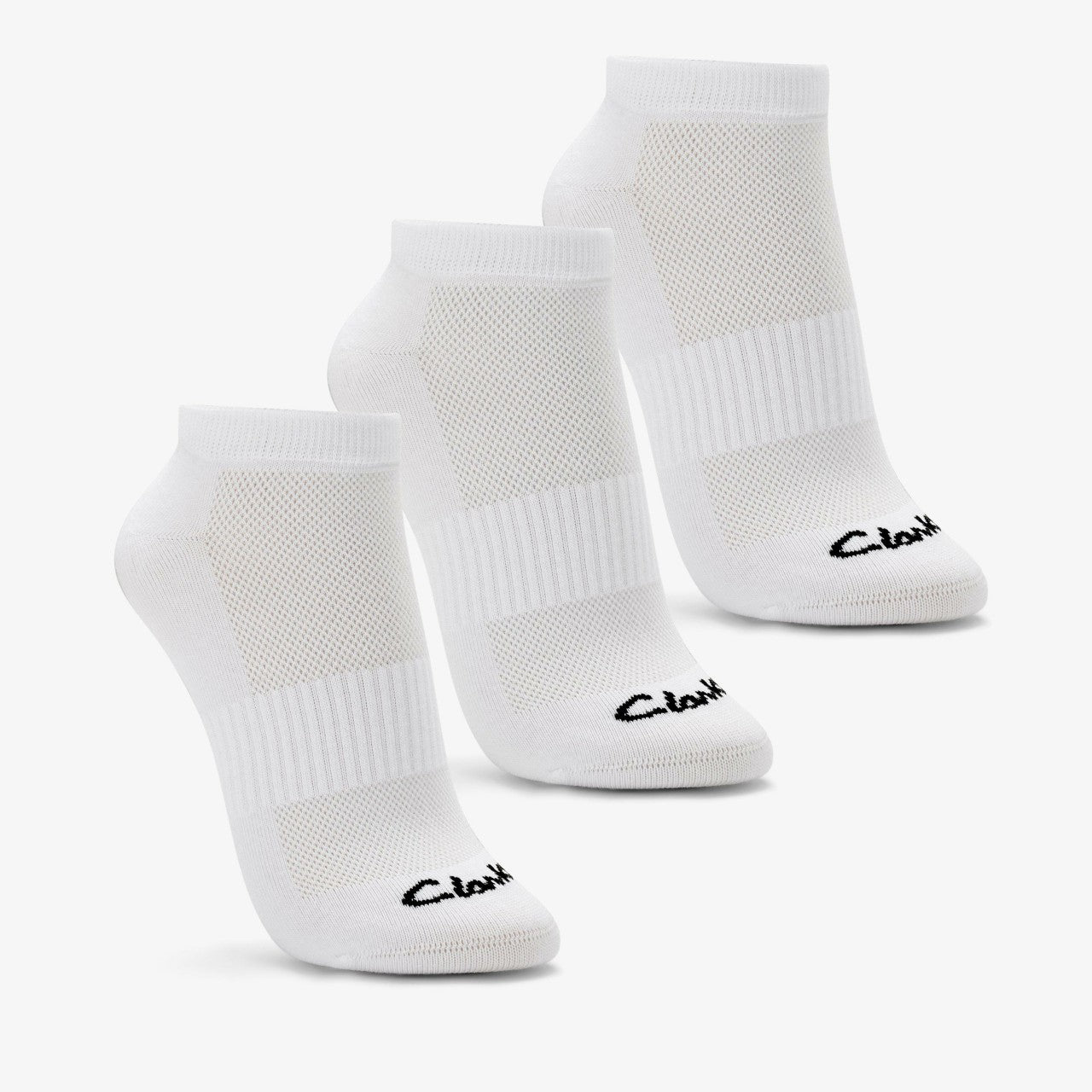 Sports Ankle Socks 3 Pack Size 2-8 White Clarks Women