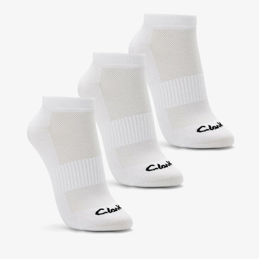 Sports Ankle Socks 3 Pack Size 2-8 White Clarks Women